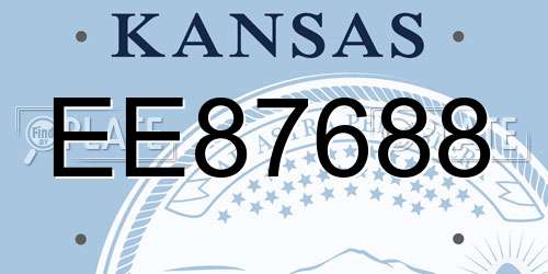 EE87688 Kansas License Plate