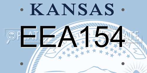 EEA154 Kansas License Plate