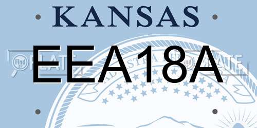 EEA18A Kansas License Plate