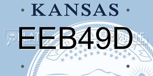 EEB49D Kansas License Plate