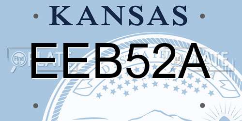 EEB52A Kansas License Plate