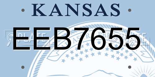 EEB7655 Kansas License Plate