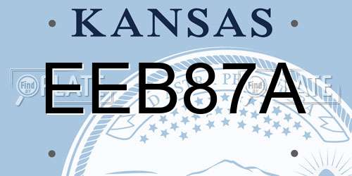EEB87A Kansas License Plate