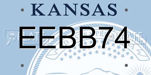EEBB74 Kansas License Plate