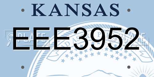 EEE3952 Kansas License Plate