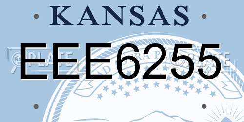 EEE6255 Kansas License Plate