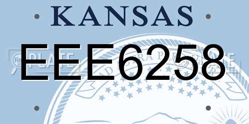 EEE6258 Kansas License Plate