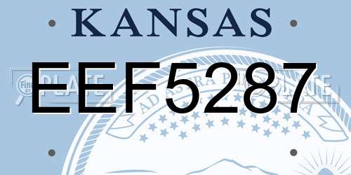 EEF5287 Kansas License Plate