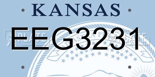 EEG3231 Kansas License Plate