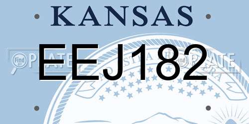 EEJ182 Kansas License Plate
