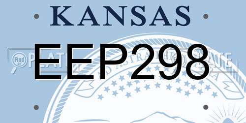EEP298 Kansas License Plate