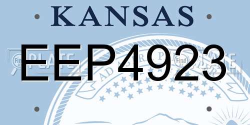 EEP4923 Kansas License Plate