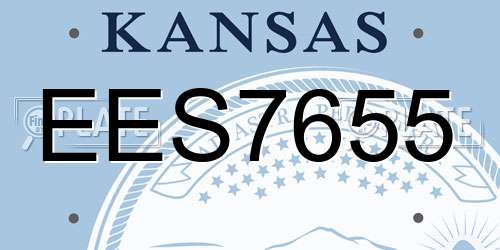 EES7655 Kansas License Plate