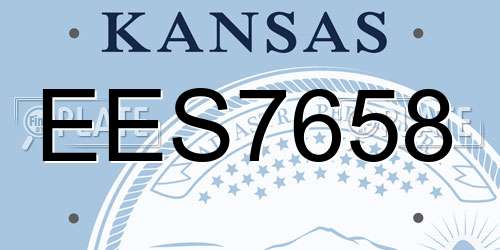 EES7658 Kansas License Plate