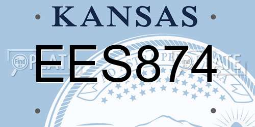 EES874 Kansas License Plate