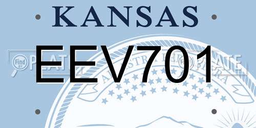 EEV701 Kansas License Plate