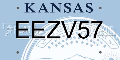 EEZV57 Kansas License Plate