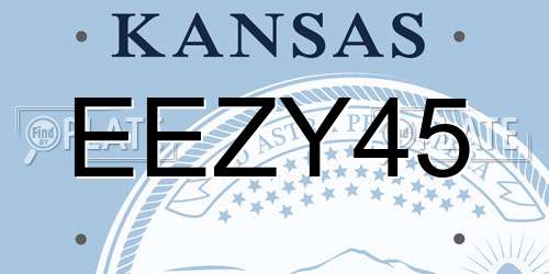 EEZY45 Kansas License Plate
