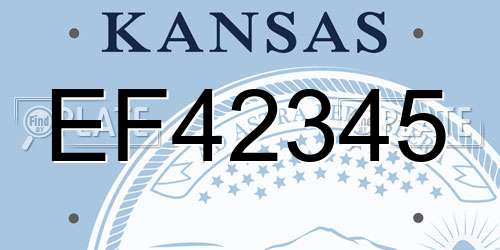 EF42345 Kansas License Plate