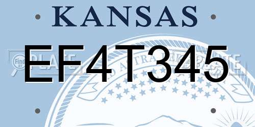 EF4T345 Kansas License Plate
