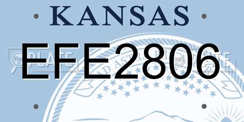 EFE2806 Kansas License Plate