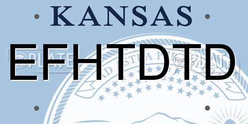 EFHTDTD Kansas License Plate