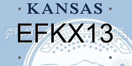EFKX13 Kansas License Plate