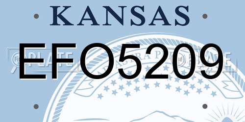 EFO5209 Kansas License Plate