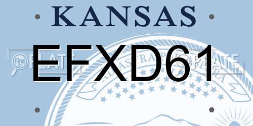 EFXD61 Kansas License Plate