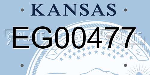 EG00477 Kansas License Plate