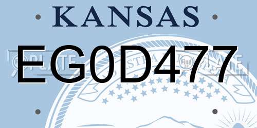 EG0D477 Kansas License Plate