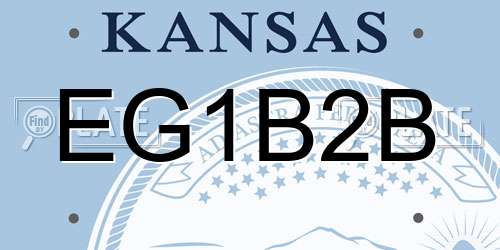 EG1B2B Kansas License Plate