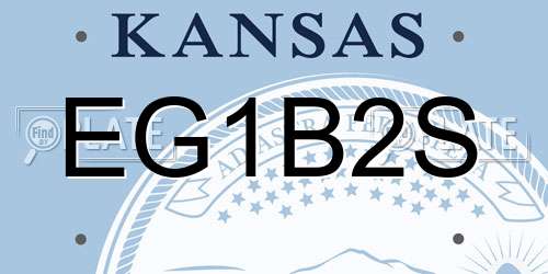 EG1B2S Kansas License Plate
