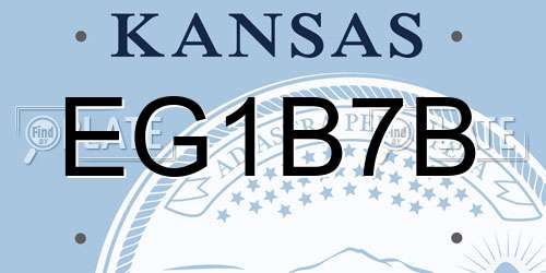 EG1B7B Kansas License Plate