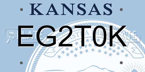 EG2T0K Kansas License Plate
