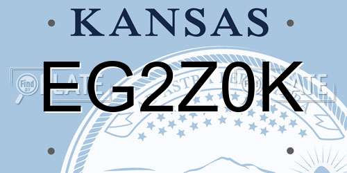 EG2Z0K Kansas License Plate