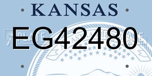 EG42480 Kansas License Plate