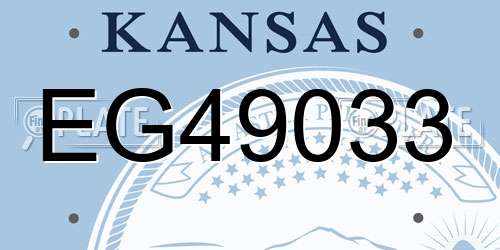 EG49033 Kansas License Plate