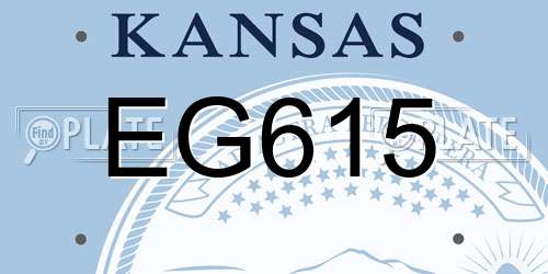 EG615 Kansas License Plate