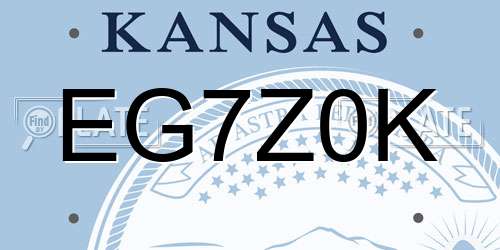EG7Z0K Kansas License Plate