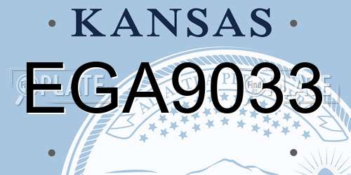 EGA9033 Kansas License Plate