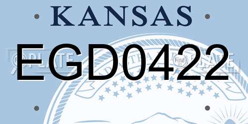 EGD0422 Kansas License Plate