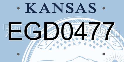 EGD0477 Kansas License Plate