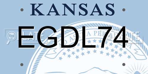 EGDL74 Kansas License Plate