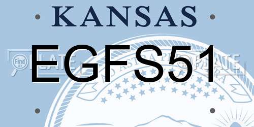 EGFS51 Kansas License Plate