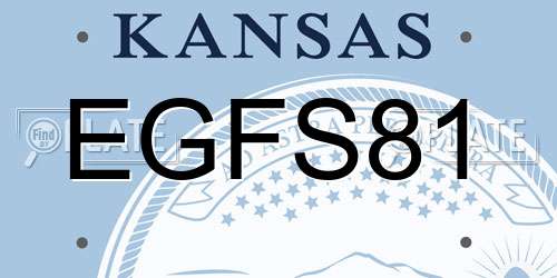 EGFS81 Kansas License Plate