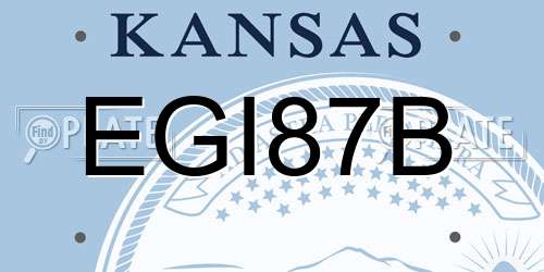 EGI87B Kansas License Plate