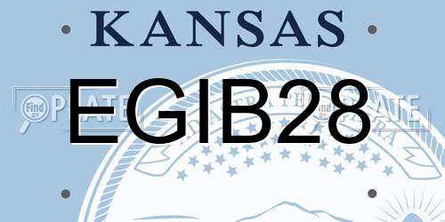 EGIB28 Kansas License Plate