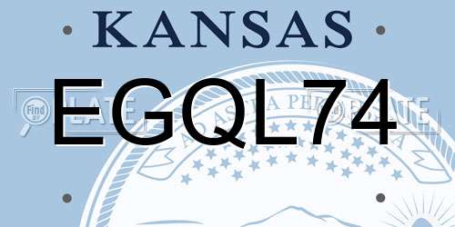 EGQL74 Kansas License Plate
