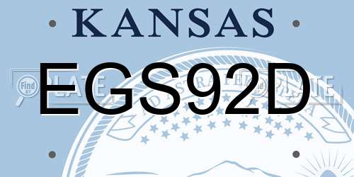 EGS92D Kansas License Plate